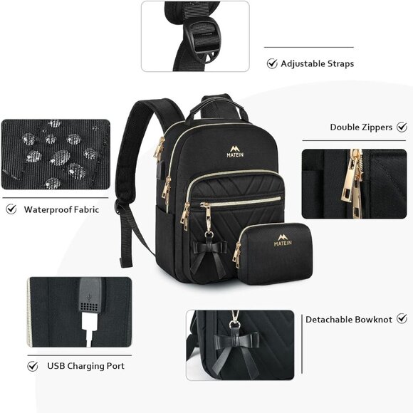 Lightweight Mini Backpack Purse for Daily Use - USB Charging & Organizer Bag - Picture 4 of 9